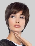 Perücke Duo Firenze Gisela Mayer: kurzer Schnitt mit Pony, unsichtbare Frontbordüre, 30% Remy Hair und Thermofaser.