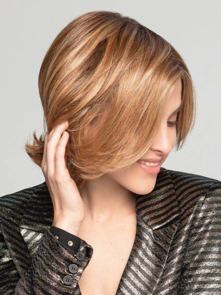 Entdecken Sie Duo Lady — halblange Perücke, freche Strähnen, 30% Remy Hair, medizinischer Komfort
