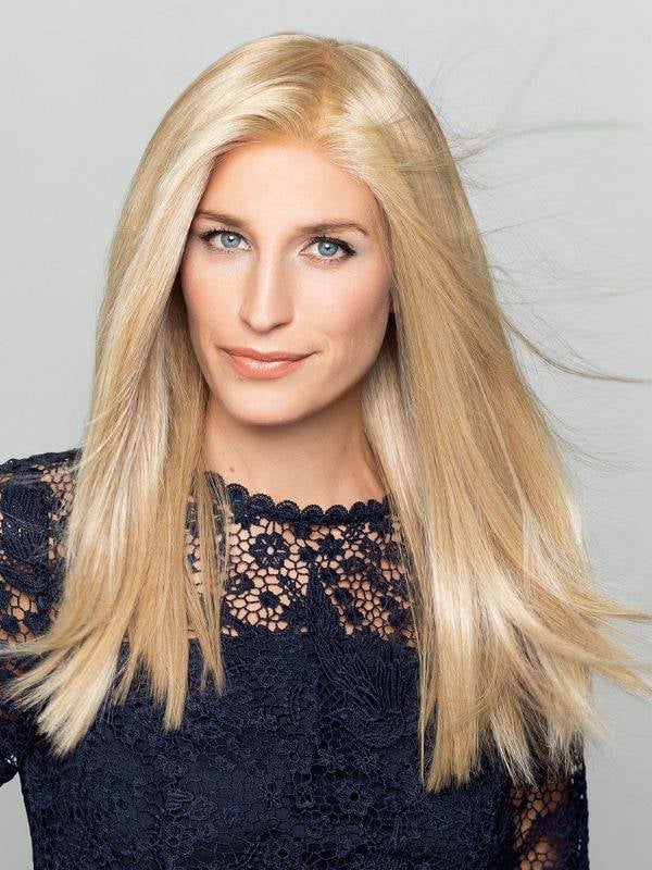 Perücke Duo Long Gisela Mayer: ultra lang bis zur Brust, 30% Remy Hair, Thermofaser 120°C, unsichtbare Lace Front, medizinischer
