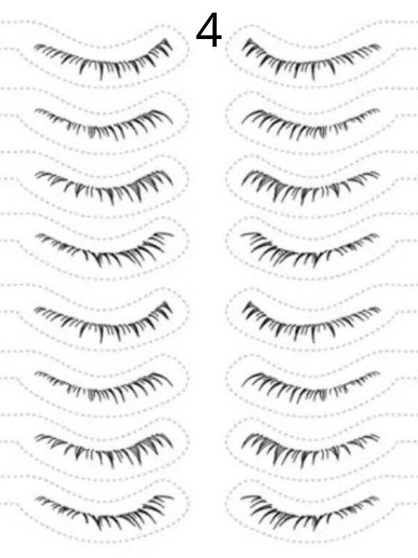 Selbstklebende Wimpern-Tattoos für untere Wimpern: natürlicher Effekt, Aufbringen mit Wasser in 3 Sekunden, wasserfest und langa
