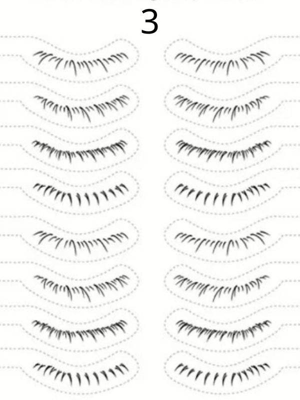 Selbstklebende Wimpern-Tattoos für untere Wimpern: natürlicher Effekt, wasserbasierte Applikation in 3 Sekunden, wasserfest und 