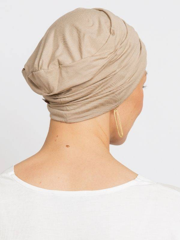 Chemo-Mütze Marlene Uni Rosette La Vedette aus Viskose, nahtlos, Volumeneffekt, ideal für empfindliche Kopfhaut