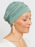 Chemo-Mütze Marlene Uni Rosette La Vedette aus Viskose, nahtlos, Volumeneffekt, ideal für empfindliche Kopfhaut