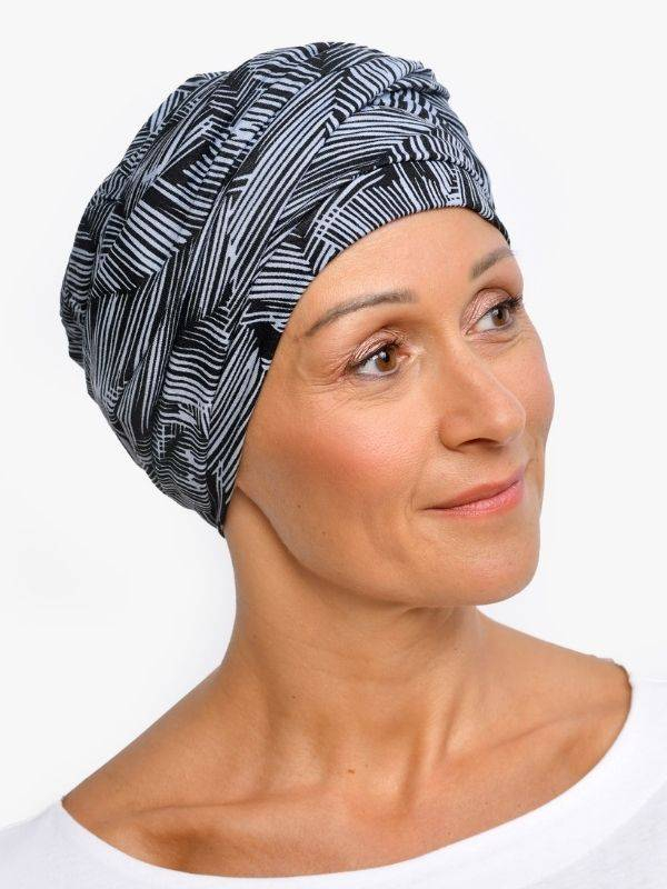 Turban Liz Rosette La Vedette aus Viskose, auf Mütze befestigtes Tuch: rutschfester Halt, vielfältige Knottechniken, sanft zur K