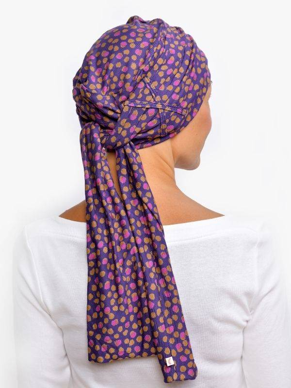 Turban Liz Rosette La Vedette aus Viskose, auf Mütze befestigtes Tuch: rutschfester Halt, vielfältige Knottechniken, sanft zur K