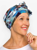 Turban Liz Rosette La Vedette aus Viskose, auf Mütze befestigtes Tuch: rutschfester Halt, vielfältige Knottechniken, sanft zur K
