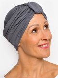 Chemo-Mütze Sophia Rosette La Vedette: Turban mit Schlaufe, natürliches Volumen, weiche und atmungsaktive Viskose, ganztägiger H