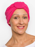 Chemo-Mütze Sophia Rosette La Vedette: Turban mit Schlaufe, natürliches Volumen, weiche und atmungsaktive Viskose, ganztägiger H