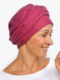 Chemo-Turban Hannah Rosette La Vedette aus luftigem Baumwollgaze, vorgeformte Basis, bequem und einfach zu binden