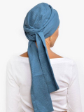 Chemo-Turban Hannah Rosette La Vedette aus luftigem Baumwollgaze, vorgeformte Basis, bequem und einfach zu binden