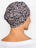 Chemo-Mütze Marlene Printed Rosette La Vedette aus Viskose, nahtlos, Volumeneffekt, sanft für empfindliche Kopfhaut
