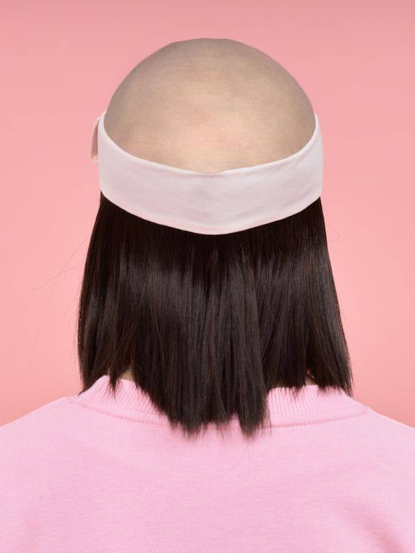 2-in-1-Haarkrone im Bob-Schnitt: hitzebeständiger synthetischer Nacken, verstellbares Stirnband für Turban, Tuch oder Mütze