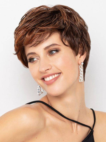 Sun Pixie: kurze sportliche Pixie-Perücke mit Pony, natürlicher Look