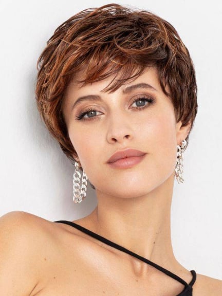 Sun Pixie: kurze sportliche Pixie-Perücke mit Pony, natürlicher Look
