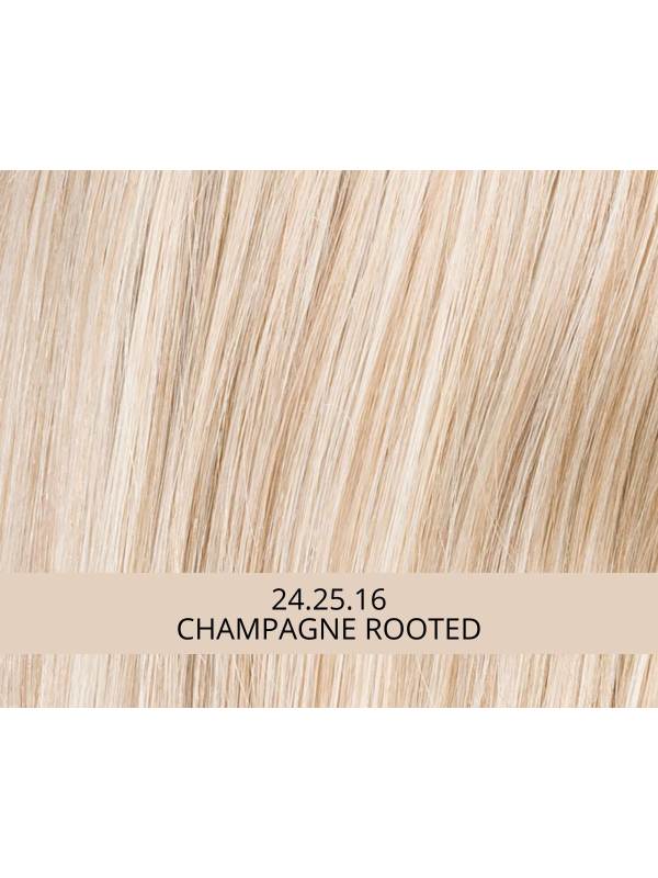 Perücke Turn Mono Part: kurzer lockiger Schnitt, natürliches Volumen, Rooted-Effekt (dunkle Ansätze) oder Mix-Effekt (Balayage).