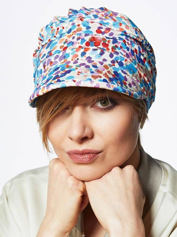 Mütze Cap Kaya Gisela Mayer, bunter Sommerprint, 2 Farben