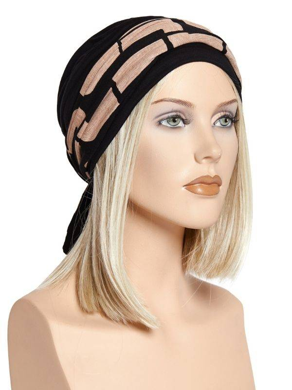 Turban Set Pia Gisela Mayer: weiche und atmungsaktive Bambousmütze mit Viskose-Stirnband zum Binden, ideal bei Chemotherapie ode
