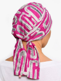 Chemo-Turban Audrey Rosette La Vedette, wendbares Halstuch aus Baumwolle-Viskose, bequem und atmungsaktiv, einfache Knotentechni