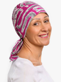 Chemo-Turban Audrey Rosette La Vedette, wendbares Halstuch aus Baumwolle-Viskose, bequem und atmungsaktiv, einfache Knotentechni