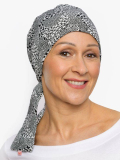 Chemo-Turban Audrey Rosette La Vedette, wendbares Halstuch aus Baumwolle-Viskose, bequem und atmungsaktiv, einfache Knotentechni