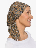 Chemo-Turban Audrey Rosette La Vedette, wendbares Halstuch aus Baumwolle-Viskose, bequem und atmungsaktiv, einfache Knotentechni