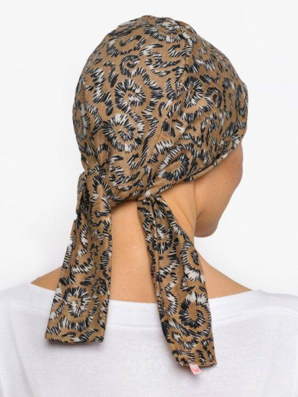 Chemo-Turban Audrey Rosette La Vedette, wendbares Halstuch aus Baumwolle-Viskose, bequem und atmungsaktiv, einfache Knotentechni