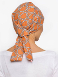 Chemo-Turban Audrey Rosette La Vedette, wendbares Tuch aus Baumwolle-Viskose, komfortabel und atmungsaktiv, einfache Knotung im 