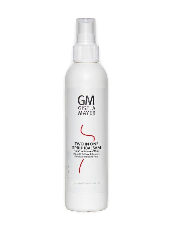 2-in-1-Pflegespray Gisela Mayer: fixiert die Farbe, glättet und nährt Perücken und Extensions ohne Ausspülen