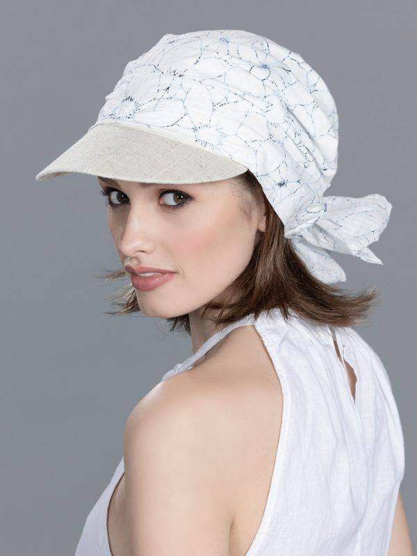 Sonnencap Lonata Ellen Wille aus Baumwoll-Leinen, abnehmbarer Schirm und Bindetuch, leicht und bequem