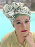 Foulard Romance MMParis zum Knoten auf einem Turban: lange Enden, Volumen und Stil, allein oder als Accessoire zu tragen.