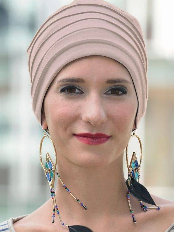 Turban Lola Doublé MMParis aus Bambusfaser, plissiert und komfortabel, ideal für den Alltag wie für die Nacht.
