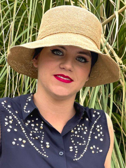 Hut Aliette 100% Papier Farbe Sand - leicht und elegant für den Sommer