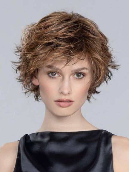Date Mono Perücke mit dunklen Wurzeln und Balayage Glanzlichtern