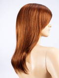 Perücke Carrie Perucci, lang und glatt mit Pony, dunkler Ansatzeffekt (rooted) und Balayage-Strähnen (mix), natürlicher Look.