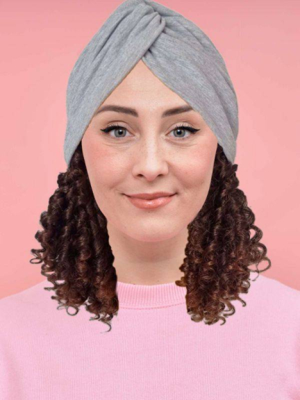 Haarkrone Curly Les Franjynes — verstellbares Bio-Baumwoll-Stirnband 47-64 cm
