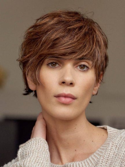 Perücke Diana kurz 100% Rémy Hair mit Fronttüll und ANTIGLISSE-Technologie