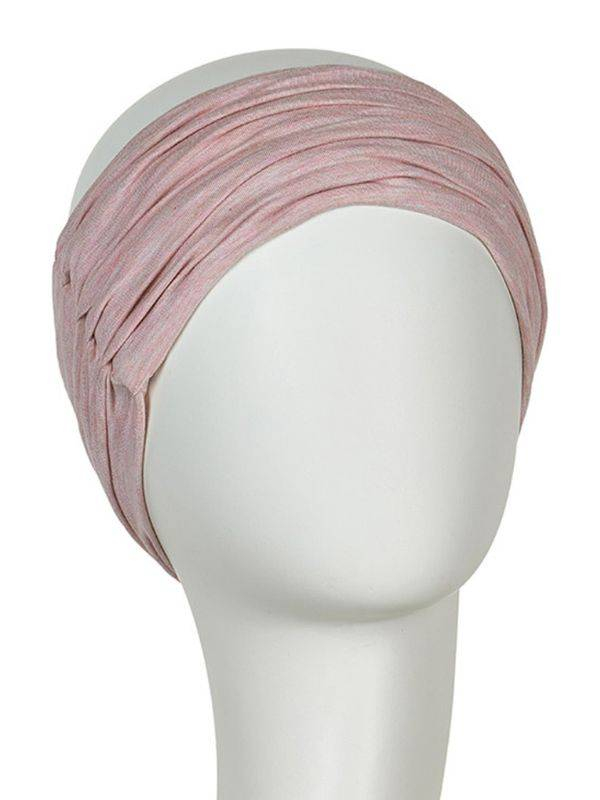 Bandeau Karma aus gefaltetem Bambus: voluminöser Effekt, weich, leicht und atmungsaktiv, zu tragen über Turban oder Haaren.