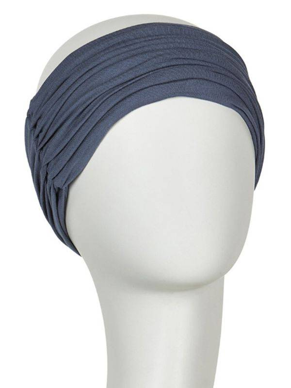 Bandeau Karma aus gefaltetem Bambus: voluminöser Effekt, weich, leicht und atmungsaktiv, zu tragen über Turban oder Haaren.