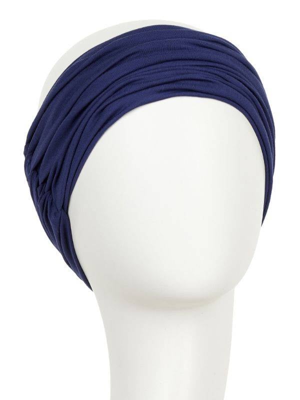 Bandeau Karma aus gefaltetem Bambus: voluminöser Effekt, weich, leicht und atmungsaktiv, zu tragen über Turban oder Haaren.