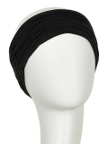 Bandeau Karma aus gefaltetem Bambus: voluminöser Effekt, weich, leicht und atmungsaktiv, zu tragen über Turban oder Haaren.