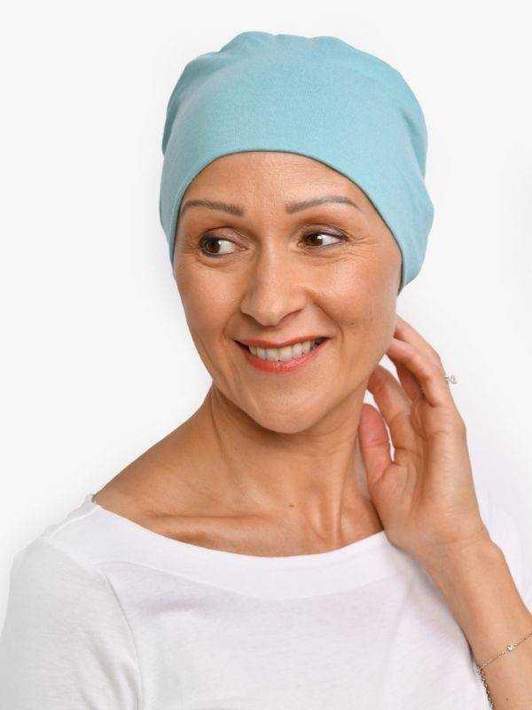 Nacht-Chemo-Mütze Pipa Rosette La Vedette aus Viskose, weich und atmungsaktiv, ohne Nähte und ohne Gummiband