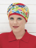 Turban Nadia MMParis mit weicher Plissee-Haube und zweifarbigem Band, leicht zu binden, natürlicher und bequemer Stil