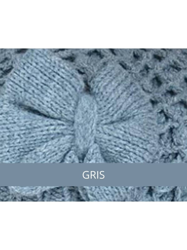 Damen-Béret Sofia MM Paris aus weichem Akriltrikot mit Blume, ideal für den Winter