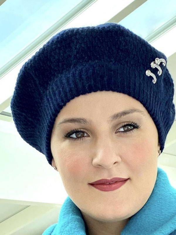 Béret Karl MM Paris aus Angora und Wolle, warme und weiche Wintermütze, schlichte und zarte Farben