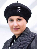 Béret Karl MM Paris aus Angora und Wolle, warme und weiche Wintermütze, schlichte und zarte Farben