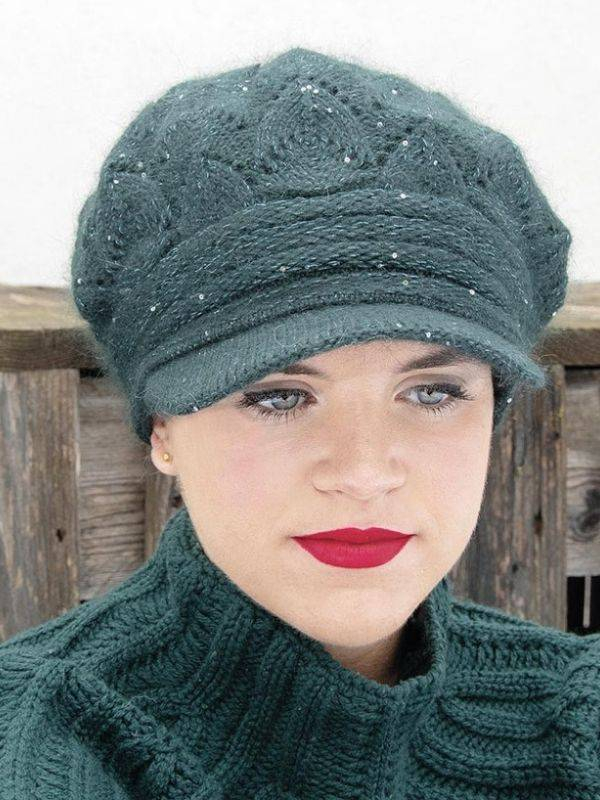 Mütze Elise MM Paris aus Wolle, Angora und Acryl: warm, bequem, sanfte Farbtöne, eleganter femininer Stil