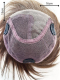 Volumateur Duo Topper Hip Gisela Mayer mit Pony, Monofilament, 4 Clips, 16x15 cm (70% hitzebeständige Faser, 30% Remy Hair