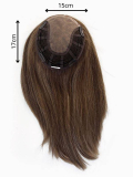Volumateur Remy Topper Extra Gisela Mayer: Topper 15x17 cm, natürliches Remy-Haar 40 cm, PU-Basis, sehr natürlicher Volumeneffek