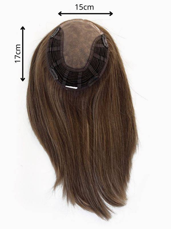 Volumateur Remy Topper Extra Gisela Mayer: Topper 15x17 cm, natürliches Remy-Haar 40 cm, PU-Basis, sehr natürlicher Volumeneffek