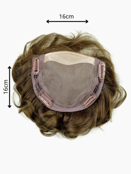 Top Filler Perfection Mono Echthaar, Volumizer 16x16 cm, 100% Remy Haar, einfache Clips